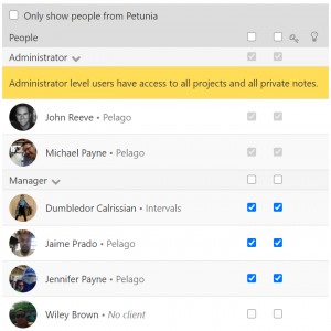 How to edit project permissions in the mobile app